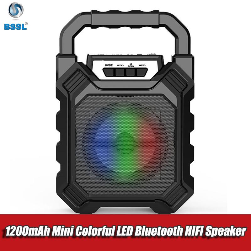 Portable Wireless Bluetooth Karaoke Speaker in three colors with LED lights, designed for outdoor use and bicycle rides.