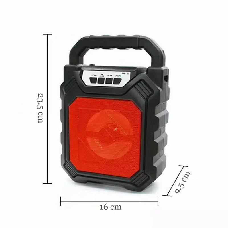 Portable Wireless Bluetooth Karaoke Speaker in three colors with LED lights, designed for outdoor use and bicycle rides.