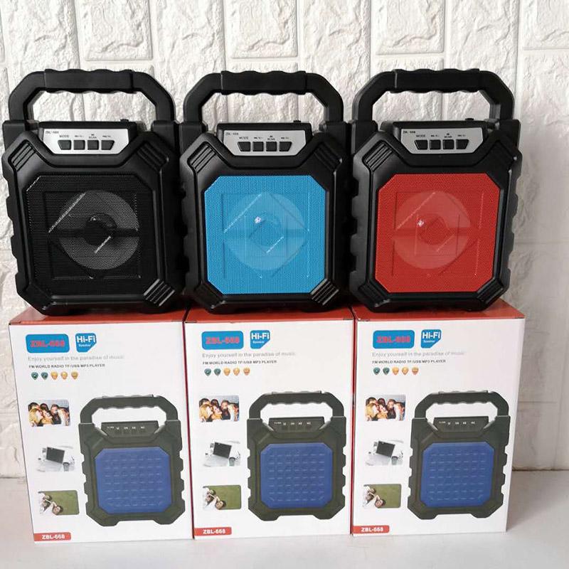 Portable Wireless Bluetooth Karaoke Speaker in three colors with LED lights, designed for outdoor use and bicycle rides.