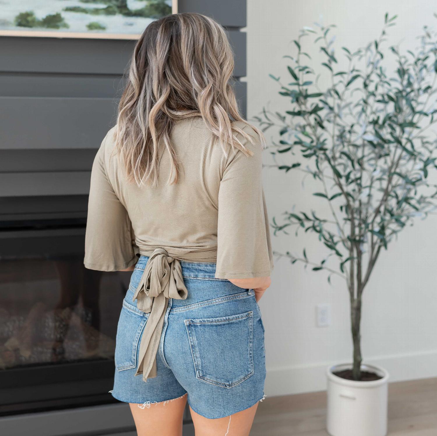 Real Modal Tie Front Cropped Cardigan in vibrant colors with a stylish knot front design, perfect for casual wear.