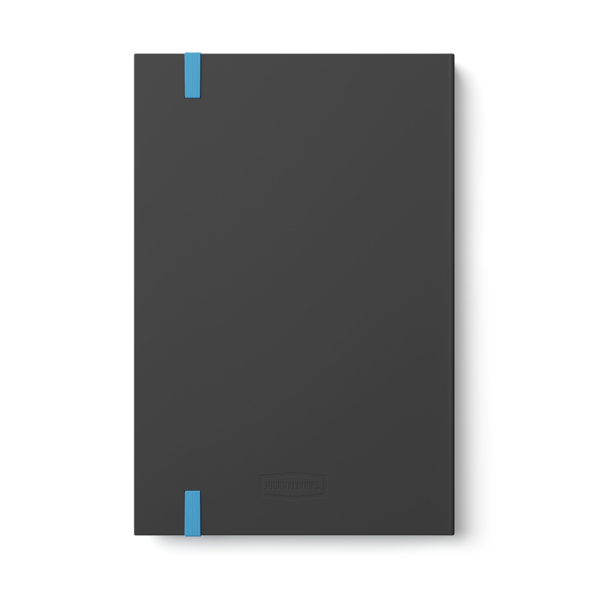 Recovery Journey Color Contrast Notebook with vibrant edges and smooth matte-black cover, featuring ruled pages and a rubber band closure.
