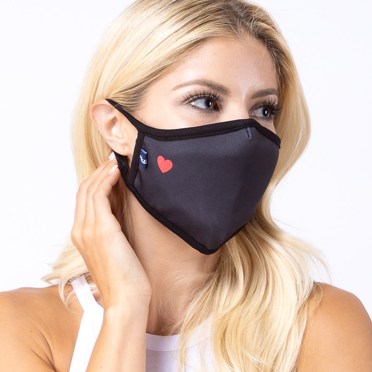 Red Heart 3-Layered Face Cover featuring a unique heart print design, made from polyester and cotton, suitable for unisex wear.