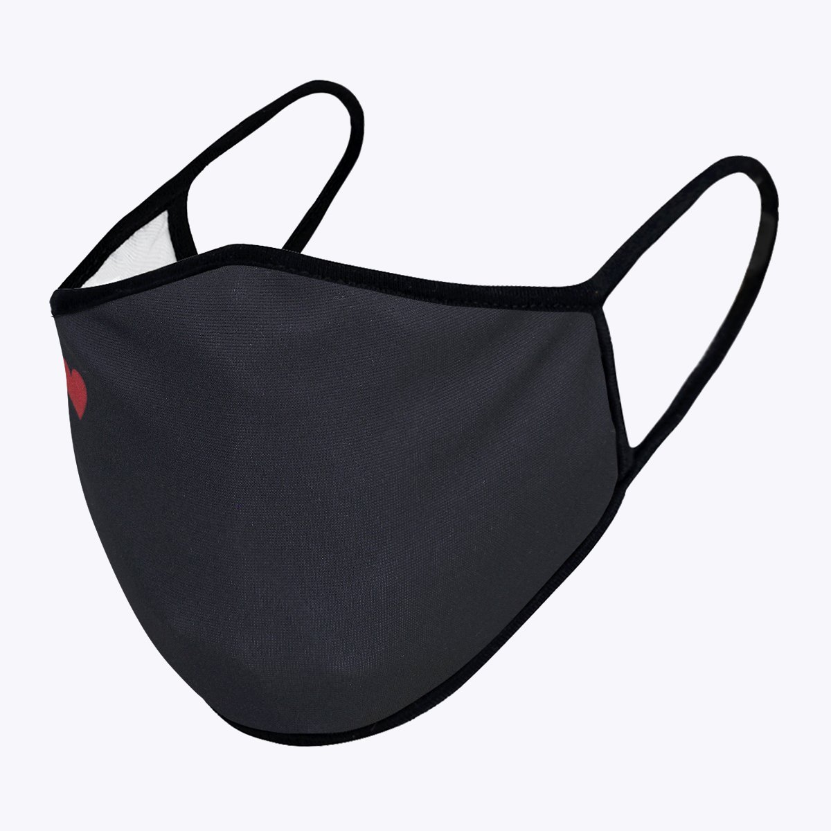 Red Heart 3-Layered Face Cover featuring a unique heart print design, made from polyester and cotton, suitable for unisex wear.