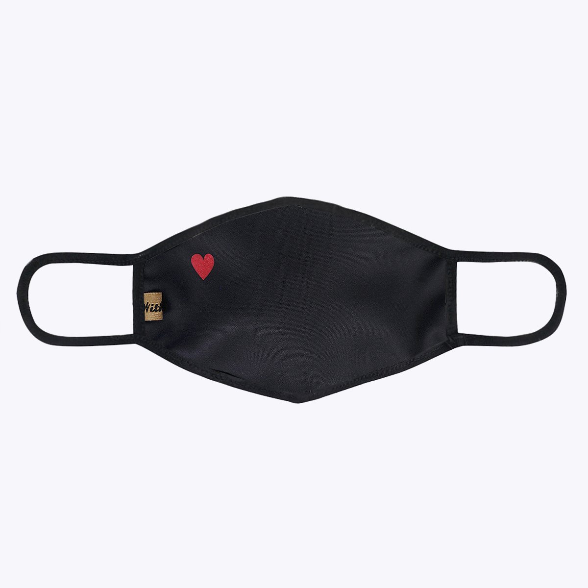 Red Heart 3-Layered Face Cover featuring a unique heart print design, made from polyester and cotton, suitable for unisex wear.