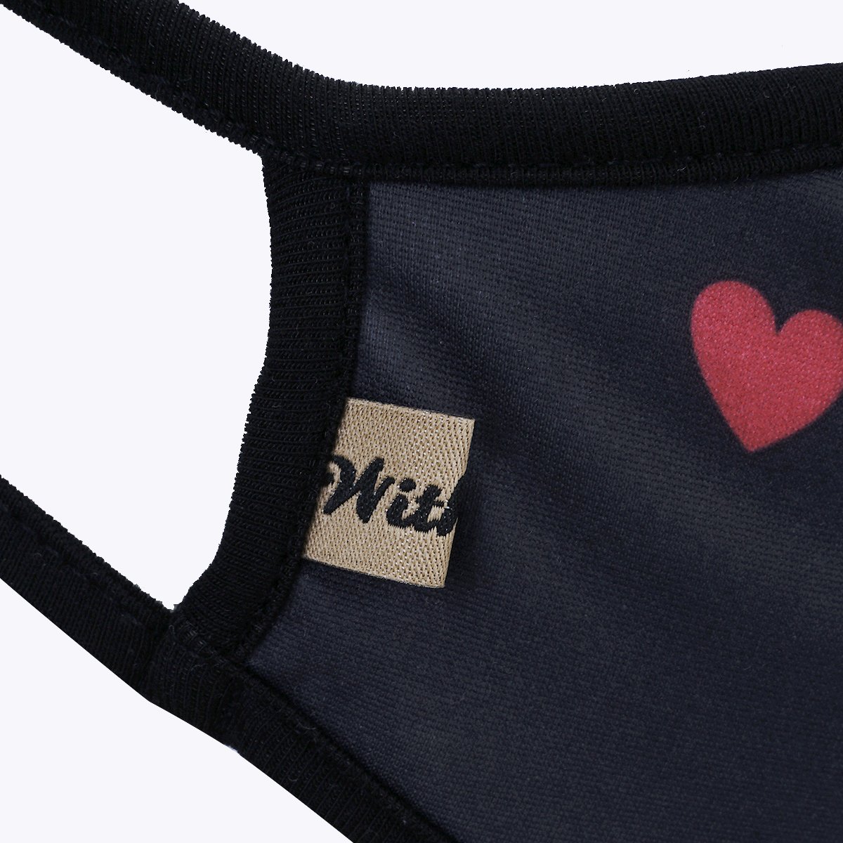 Red Heart 3-Layered Face Cover featuring a unique heart print design, made from polyester and cotton, suitable for unisex wear.