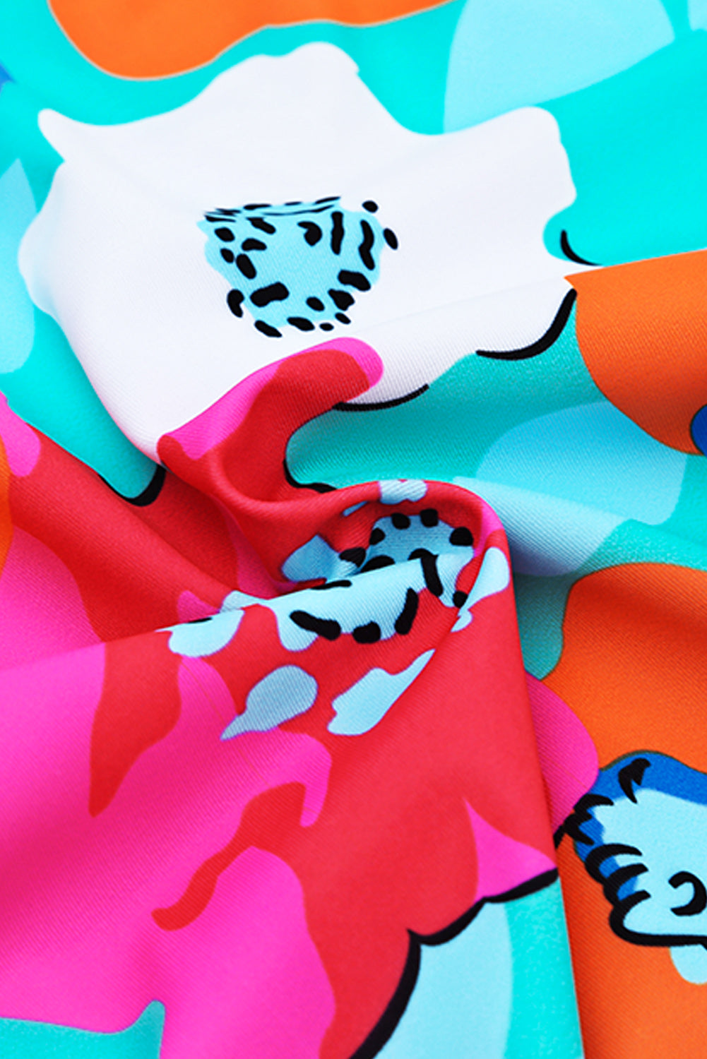 Rose V Neck Ruffles Floral Print High Waist Bikini featuring a v-neck top with ruffles and a floral print bottom, perfect for summer.