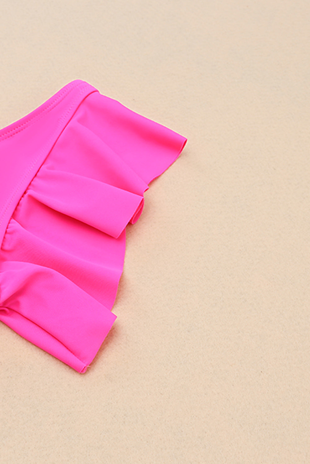 Rose V Neck Ruffles Floral Print High Waist Bikini featuring a v-neck top with ruffles and a floral print bottom, perfect for summer.