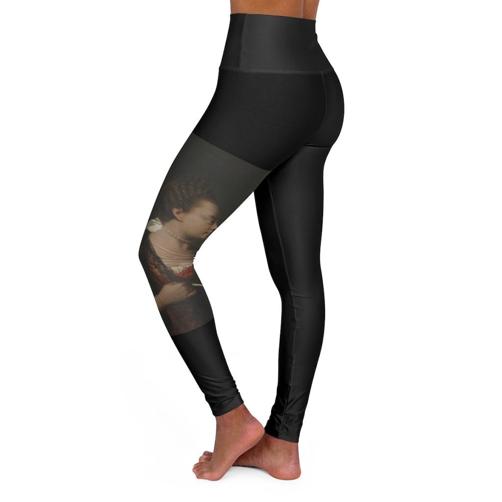 Royelle Time Period Leggings featuring a high-waisted design and customizable all-over print, perfect for workouts and casual outings.