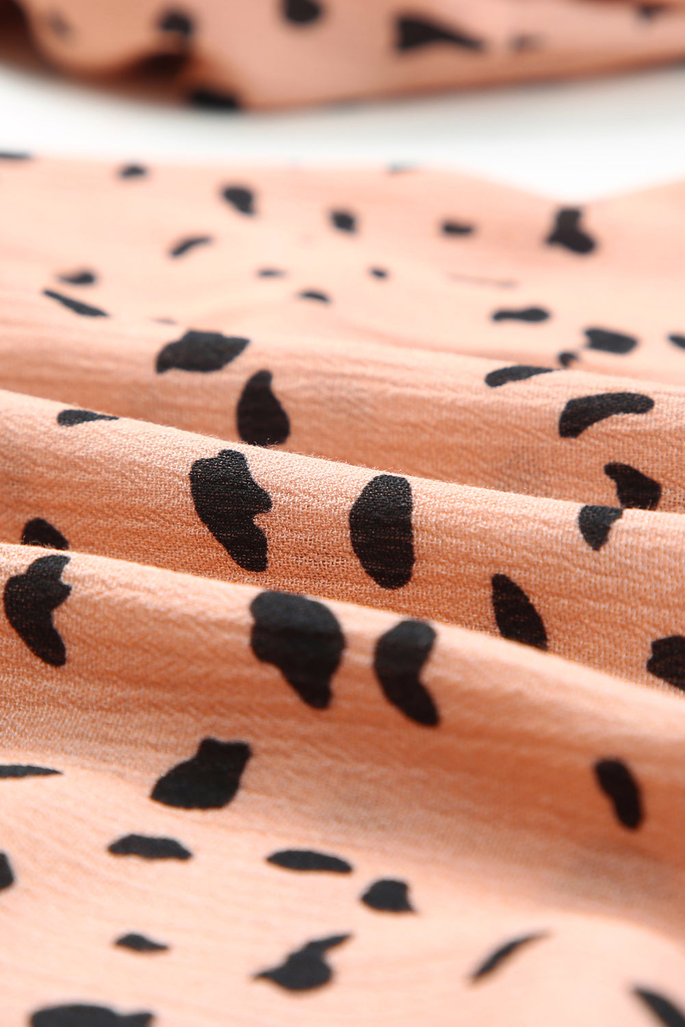 Ruffle Wide Leg Dalmatian Palazzo Pants featuring a stylish Dalmatian print, ruffled design, and wide leg fit, perfect for casual wear.