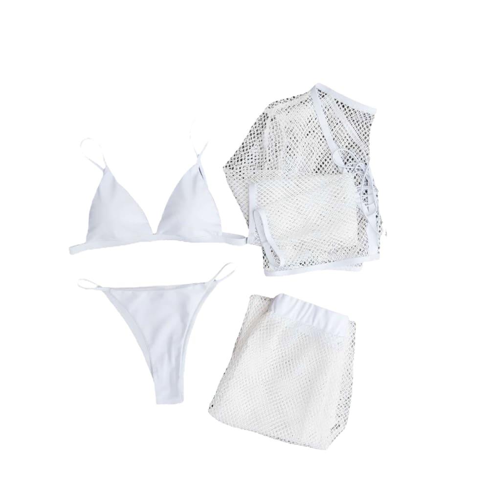 Sara mesh cover up set featuring a stylish low waist and breathable mesh fabric, perfect for summer beach outings.