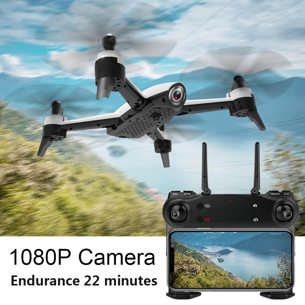 SG106 WiFi FPV RC Drone with dual 1080P HD cameras, showcasing its sleek design and features.