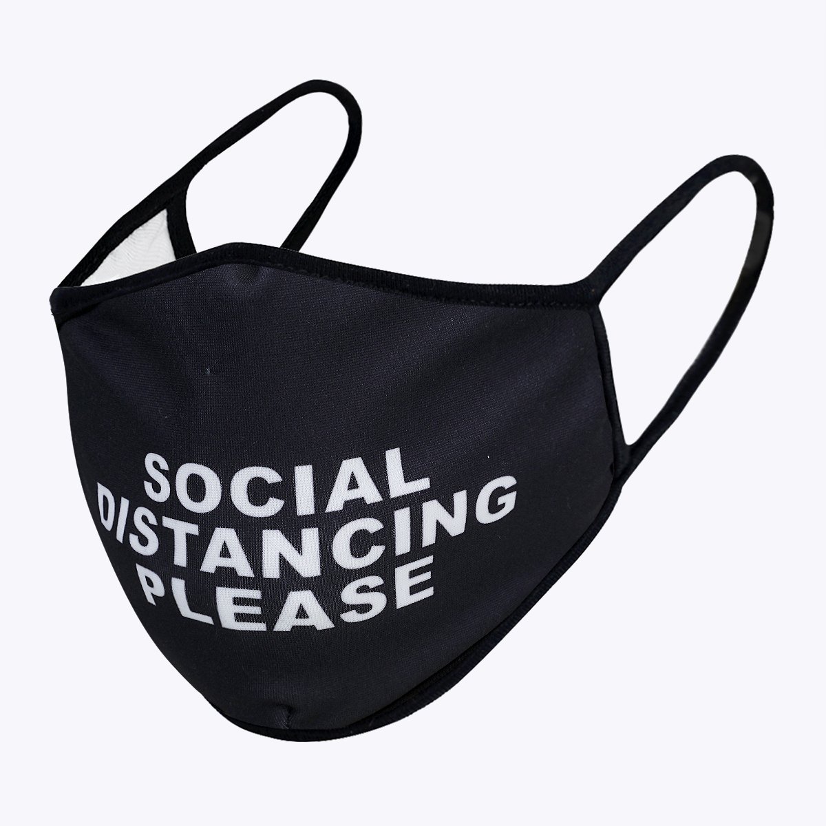 Social Distance 3-Layered Face Cover-PM0200 featuring a unique print design, made of polyester and cotton, suitable for unisex wear.