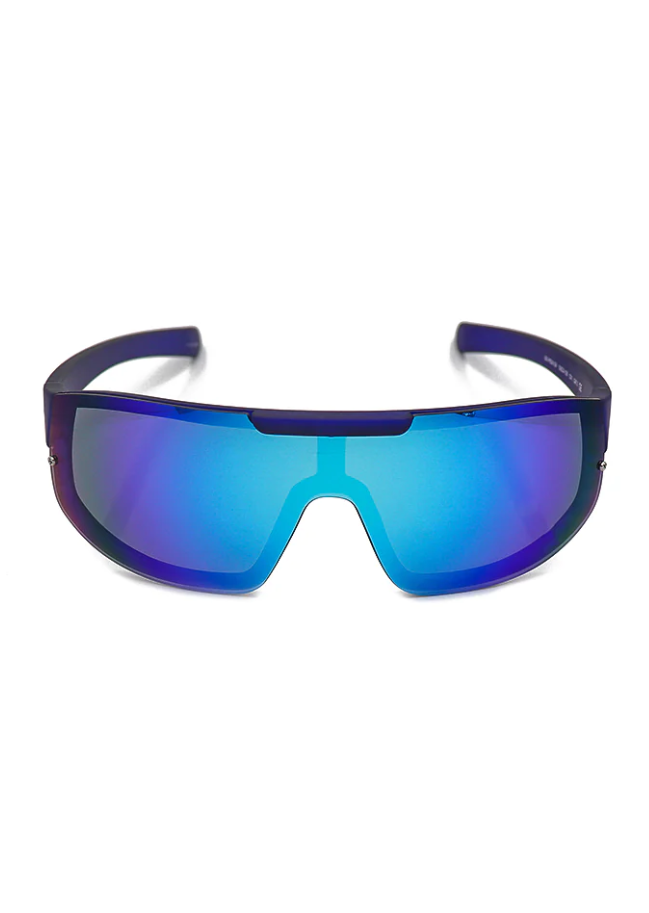 Blue sports sunglasses ART26 with scratch-resistant lenses and UV 400 protection, designed for outdoor activities.