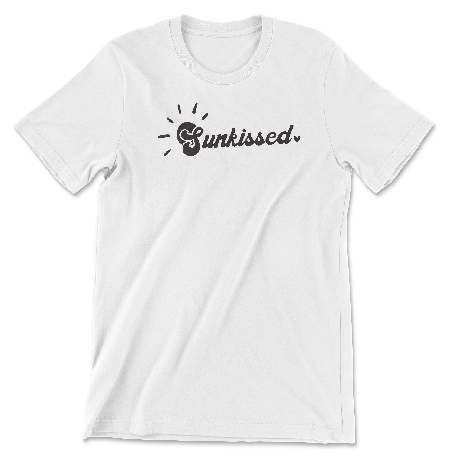 A stylish Sunkissed Tee featuring a vibrant design, made in the USA, showcasing its unisex fit and soft fabric.