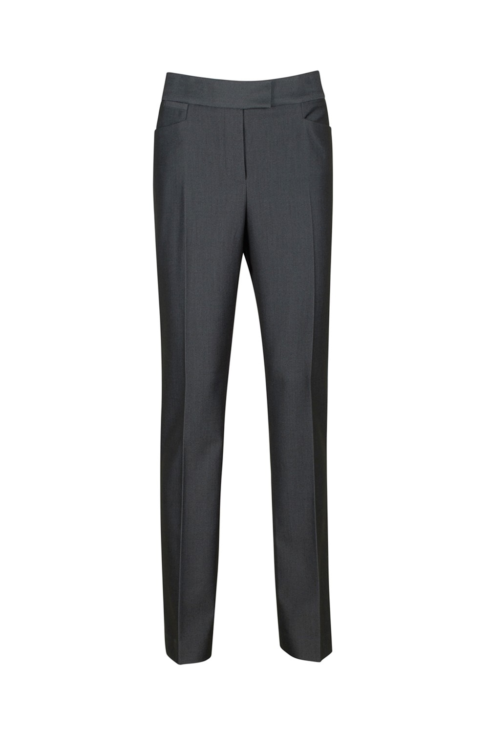 Gray straight-leg dress pants