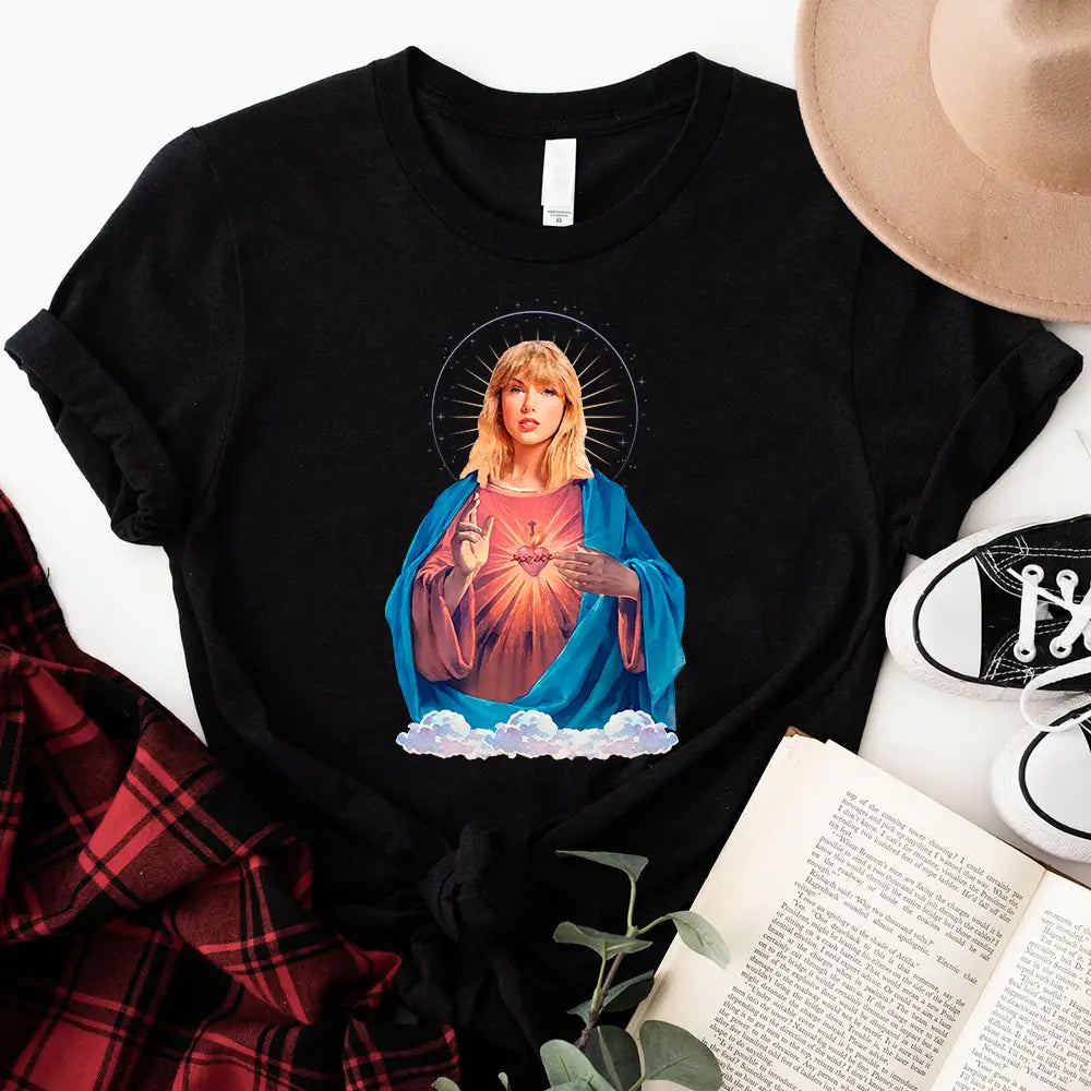 Taysus Tay Jesus Candle T-shirt featuring a unique design, made from 100% Ringspun Cotton, suitable for both men and women.