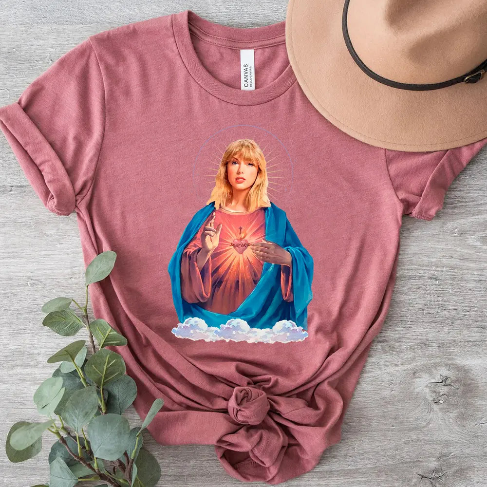 Taysus Tay Jesus Candle T-shirt featuring a unique design, made from 100% Ringspun Cotton, suitable for both men and women.