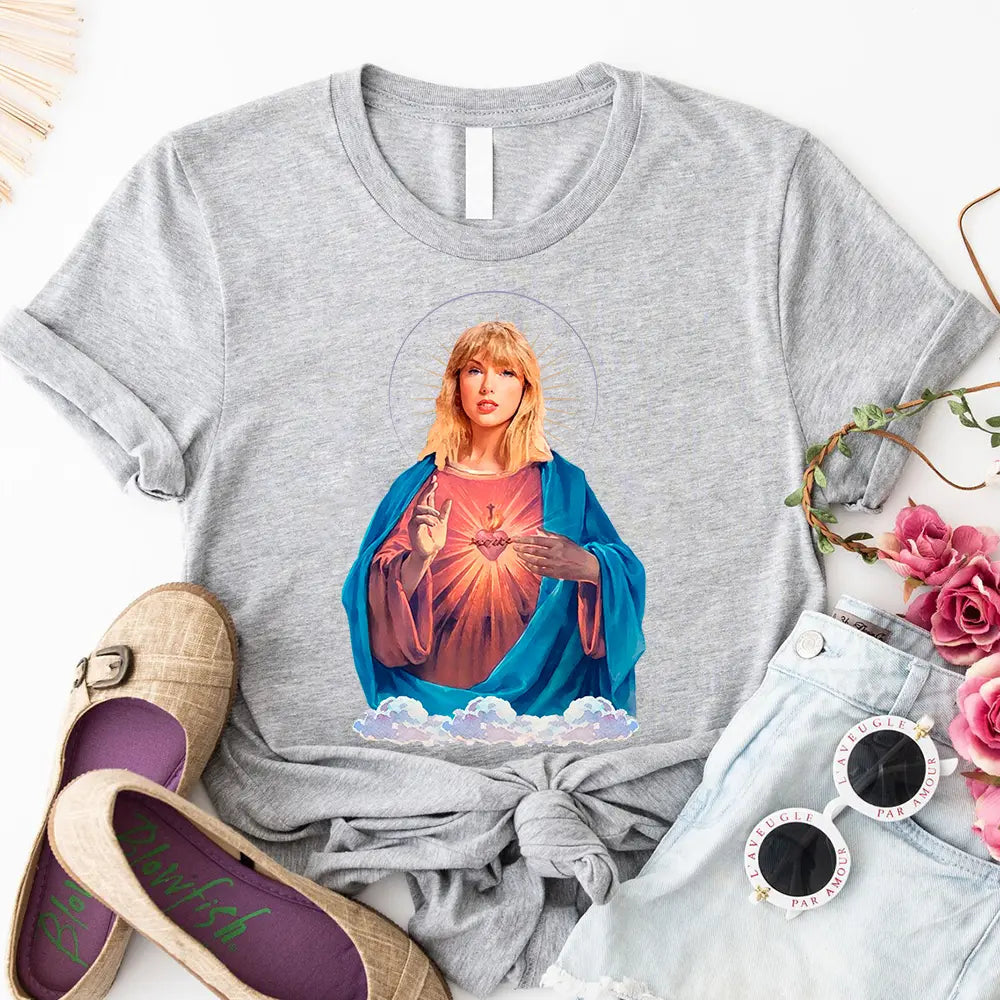 Taysus Tay Jesus Candle T-shirt featuring a unique design, made from 100% Ringspun Cotton, suitable for both men and women.