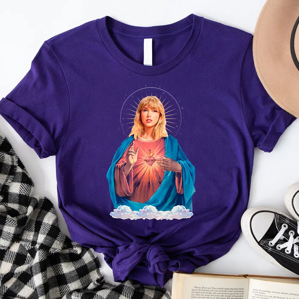 Taysus Tay Jesus Candle T-shirt featuring a unique design, made from 100% Ringspun Cotton, suitable for both men and women.