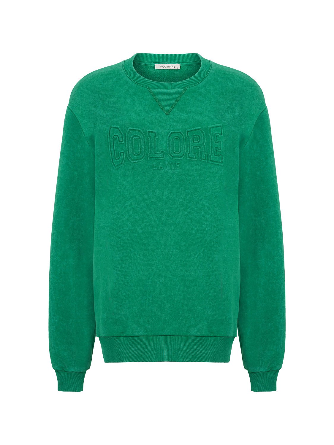 Text Print Oversized Sweatshirt featuring a crew-neck design and long sleeves with a stylish front text print detail.