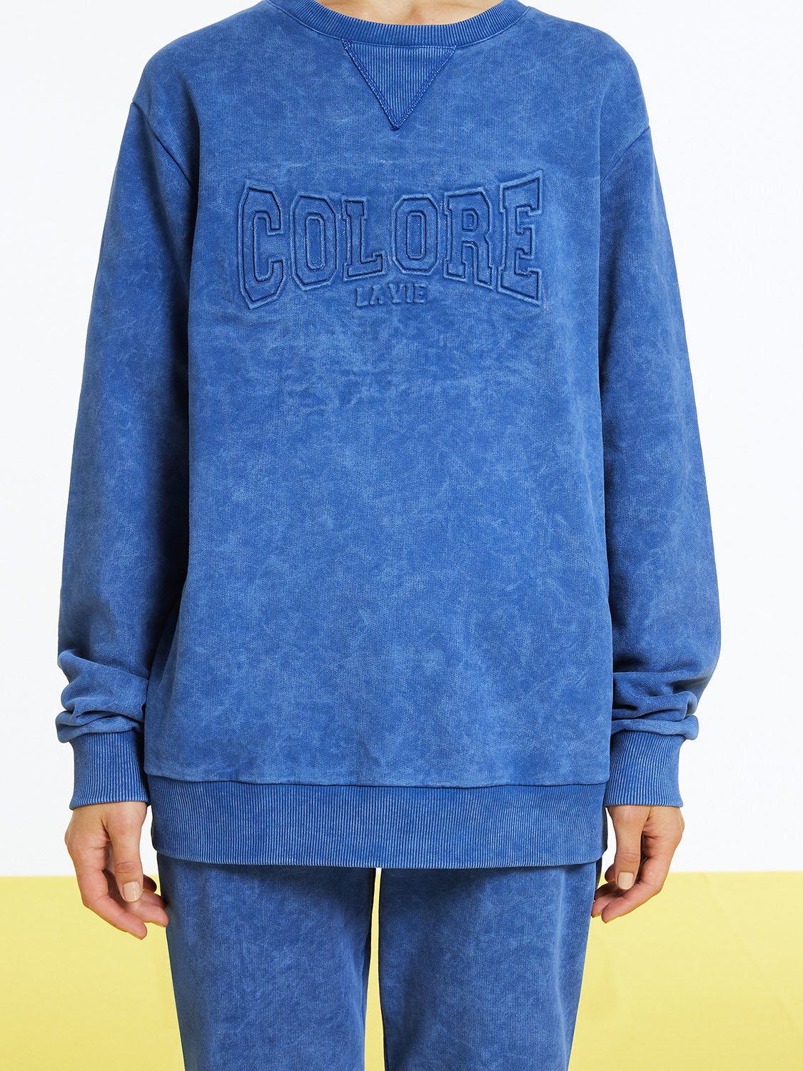 Text Print Oversized Sweatshirt featuring a relaxed fit, vibrant text print, and long sleeves, perfect for casual wear.