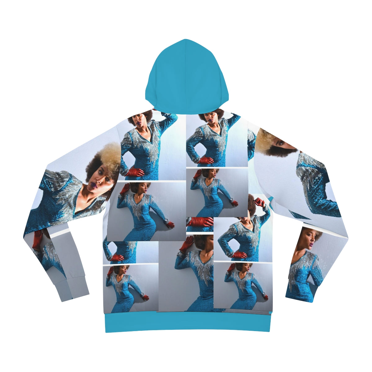 The Grady Stylee Hooded Sweatshirt featuring a stylish all-over-print design, made from a cozy blend of polyester, cotton, and spandex.