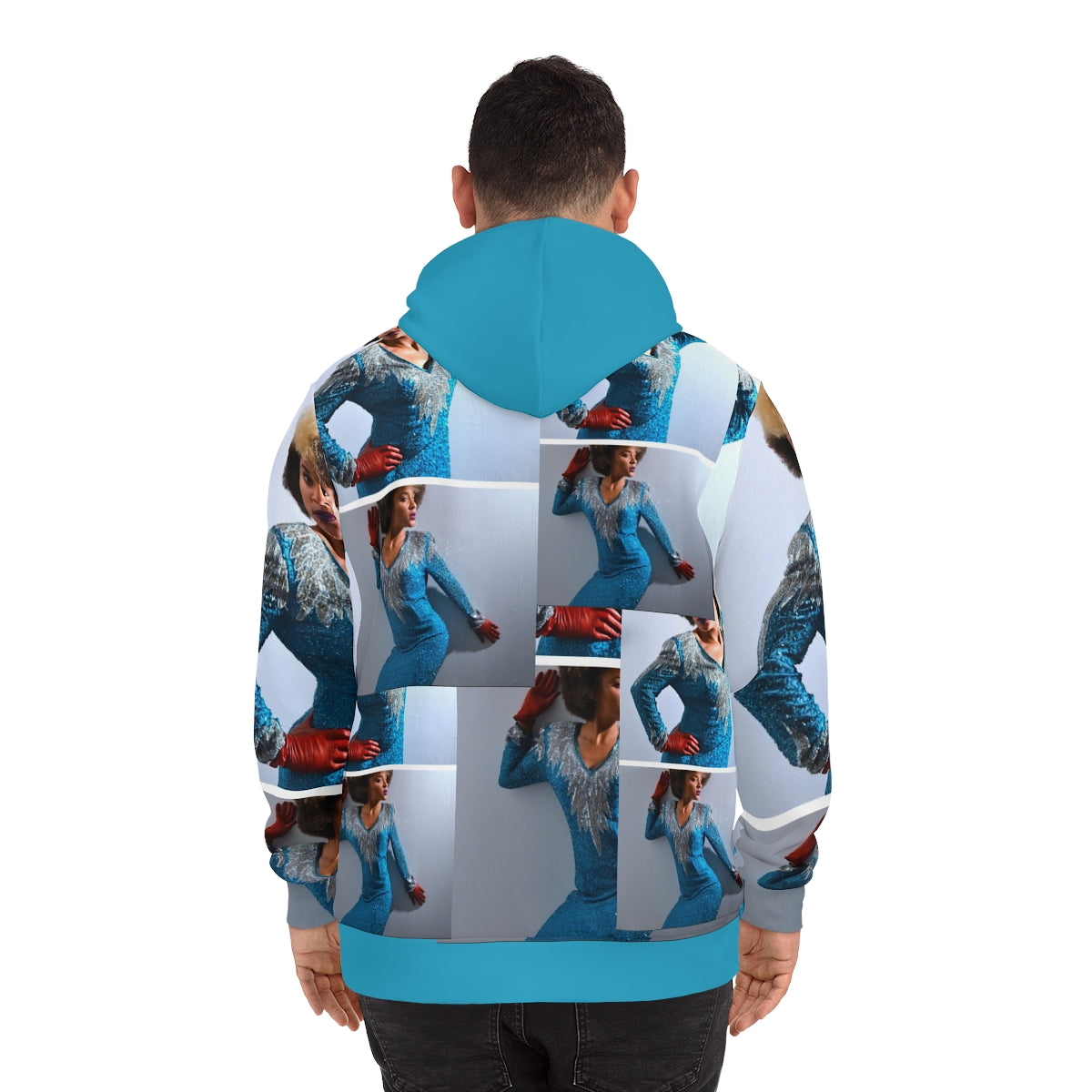 The Grady Stylee Hooded Sweatshirt featuring a stylish all-over-print design, made from a cozy blend of polyester, cotton, and spandex.