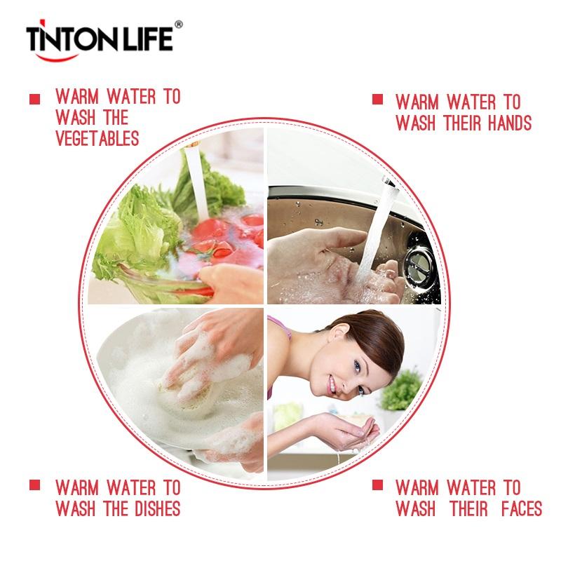 Tinton Life Tankless Instant Electric Water Heater with LED temperature display and modern faucet design.