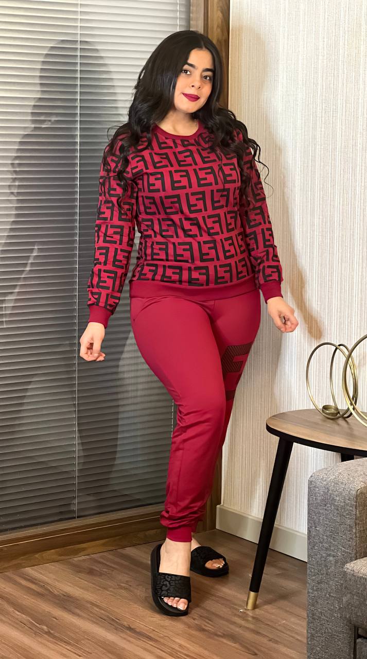 A stylish two-piece set featuring a soft fabric hoodie and jogger pants, perfect for casual wear and layering.