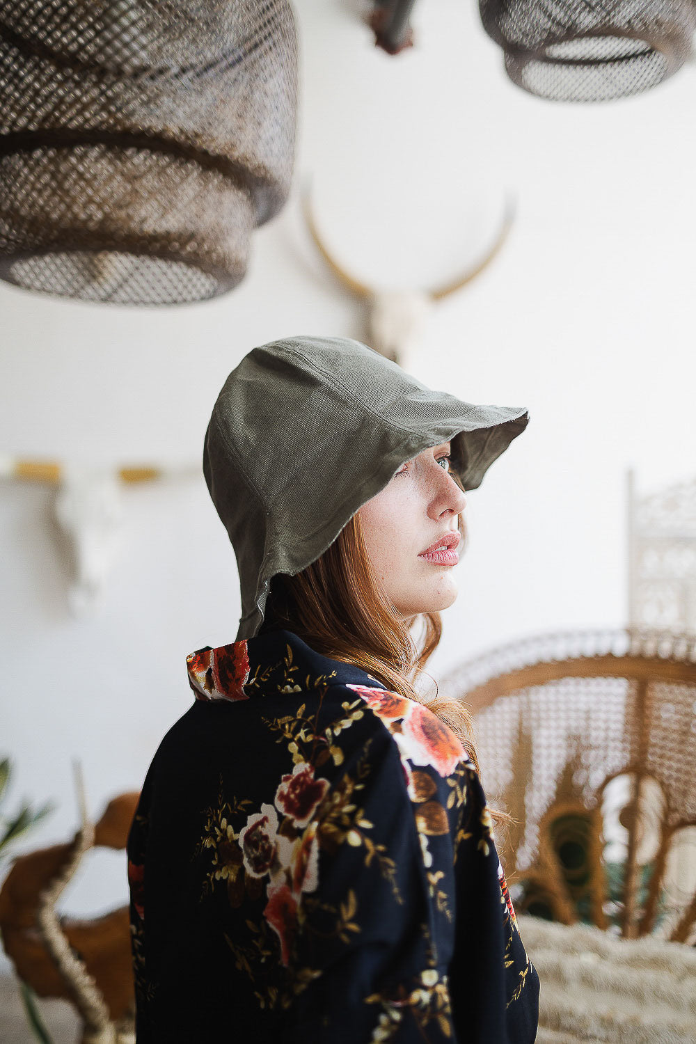 Urban Cotton Bucket Hat in a stylish design, showcasing its lightweight fabric and adjustable fit.