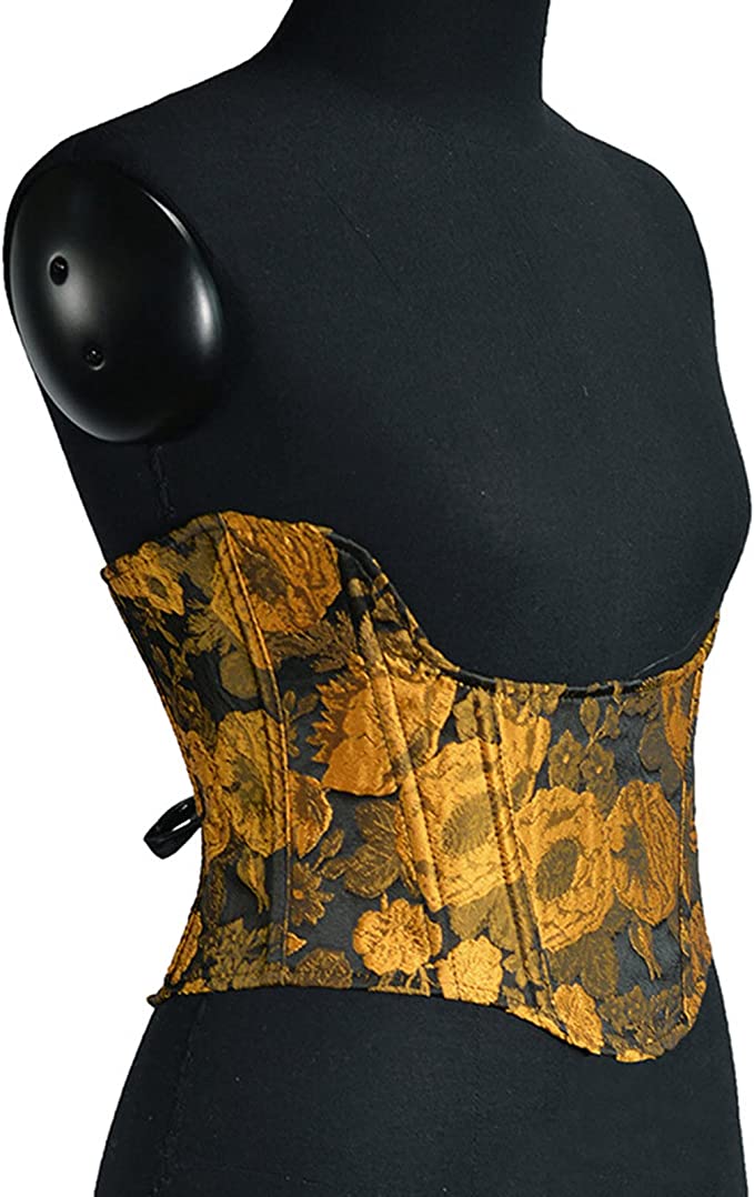 Elegant Verona Corset Belt in gold and black, perfect for renaissance-themed events and masquerade parties.