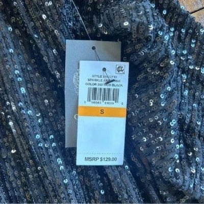 Vince Camuto Sparkle & Shine Sequin Dolman Shift Dress in size XS, featuring elegant sequins and dolman sleeves.