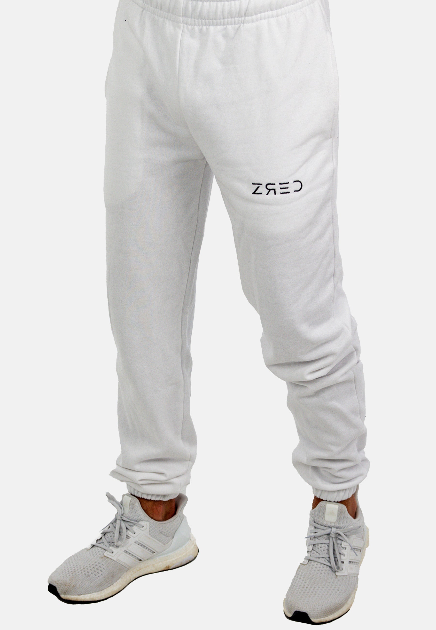 Vision Jogger in white, showcasing its soft fabric and stylish design, perfect for casual wear.