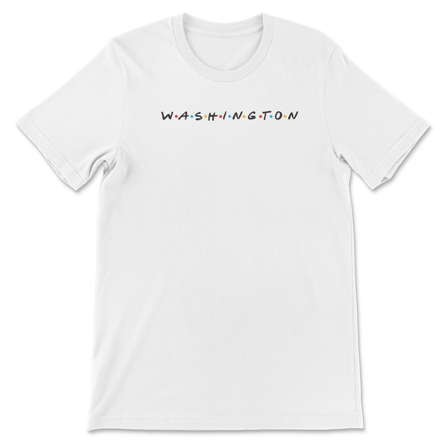 Washington Friends Tee featuring a stylish design inspired by the iconic TV show, made in the USA.