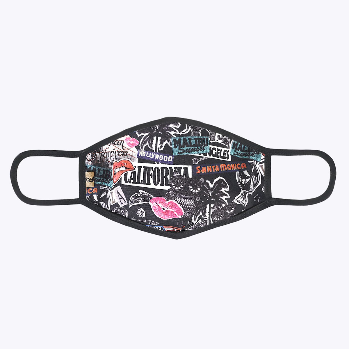 Welcome to LA 3-Layered Face Cover featuring a unique print design, made with polyester and cotton for comfort and protection.