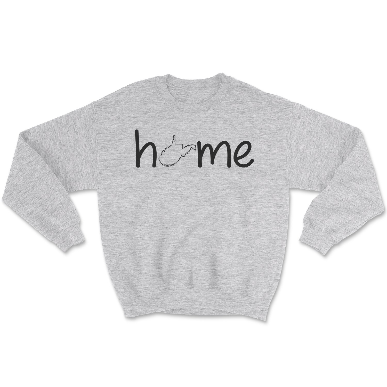 A cozy West Virginia Home Sweatshirt featuring a unisex fit, designed and printed in the USA, showcasing pride for the state.