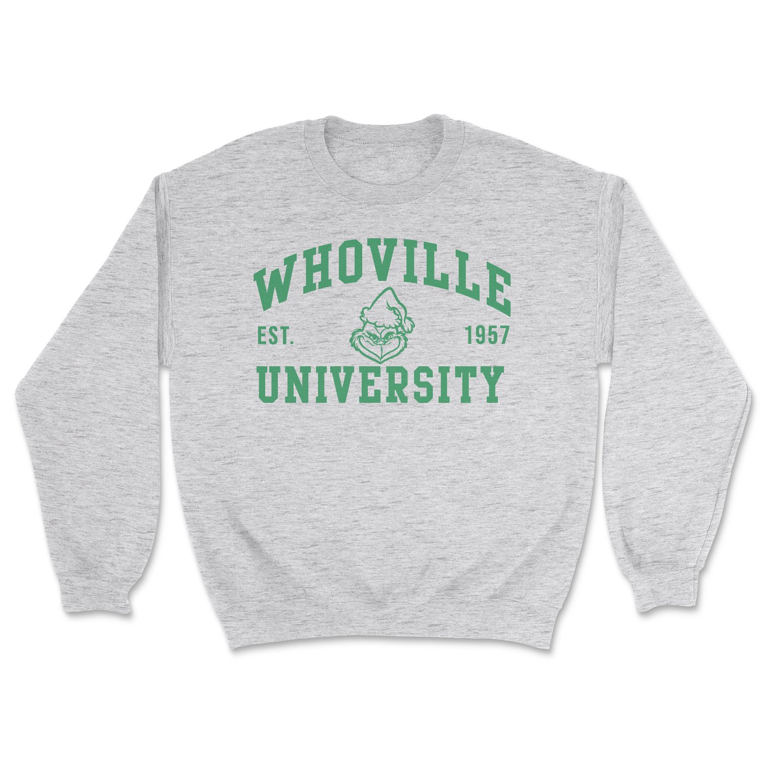 Whoville University Sweatshirt featuring a vibrant design, unisex fit, and soft fabric, perfect for casual wear.
