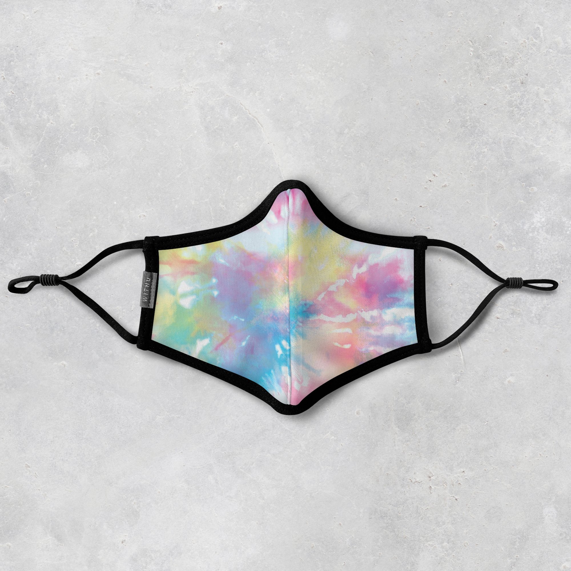 WITH U Washable Reusable Face Masks featuring a three-layer design with adjustable ear loops, made from high-quality polyester and cotton blend.