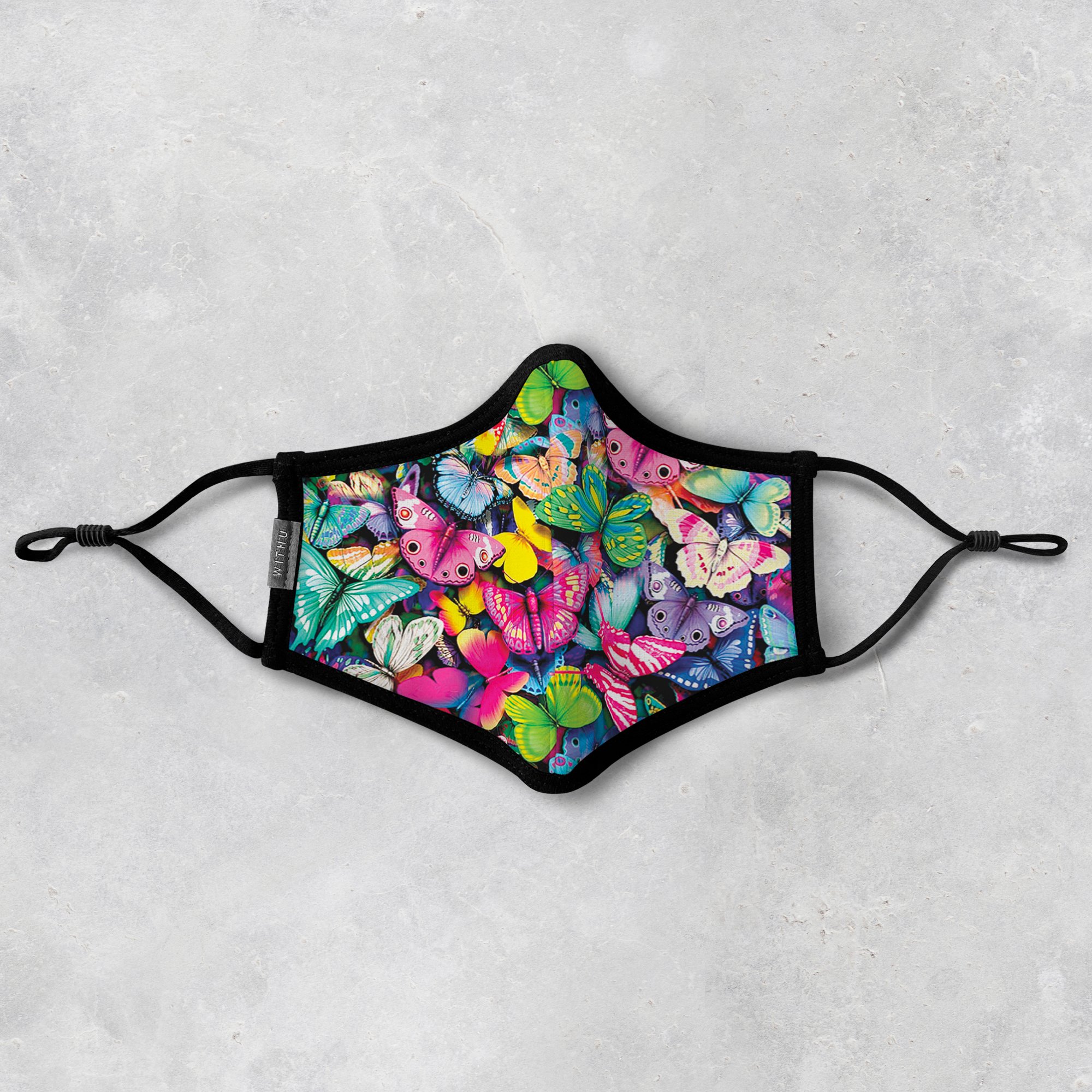 WITH U Washable Reusable Face Masks featuring a three-layer design, adjustable ear loops, and high-quality fabric, suitable for men and women.