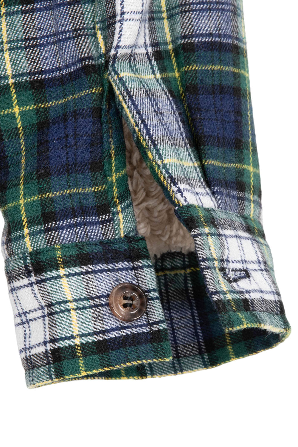 Women's sherpa-lined flannel jacket with a full zip-up design, featuring a hood and plaid pattern, perfect for chilly weather.