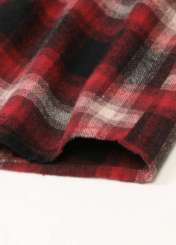 A stylish Women's Soft Flannel Shirt in soft cotton, featuring roll-up sleeves and a regular fit, perfect for versatile styling.